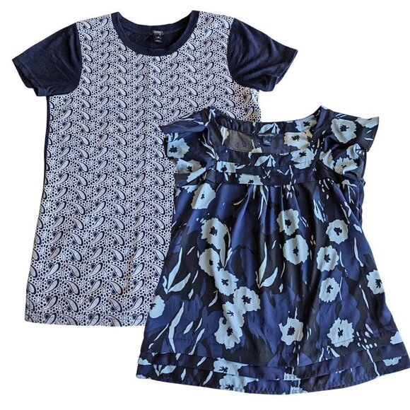 J.CREW & BANANA REPUBLIC Deep Blue Preppy Spring Short Sleeve Tops Set Size XS - Picture 1 of 5
